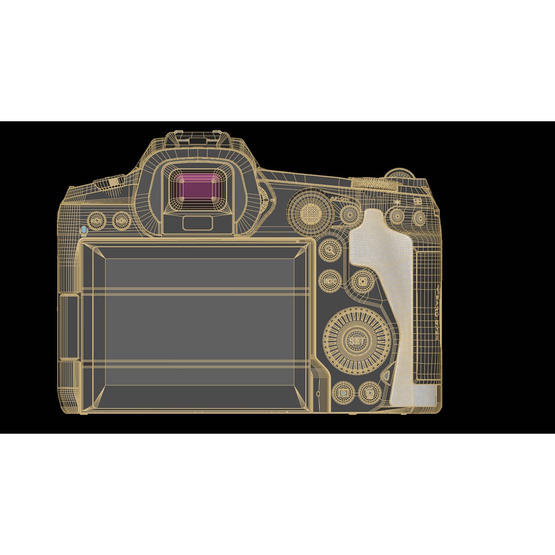 Canon EOS R5 3D Model – Low Poly Game-Ready Camera, FBX & OBJ - View 32
