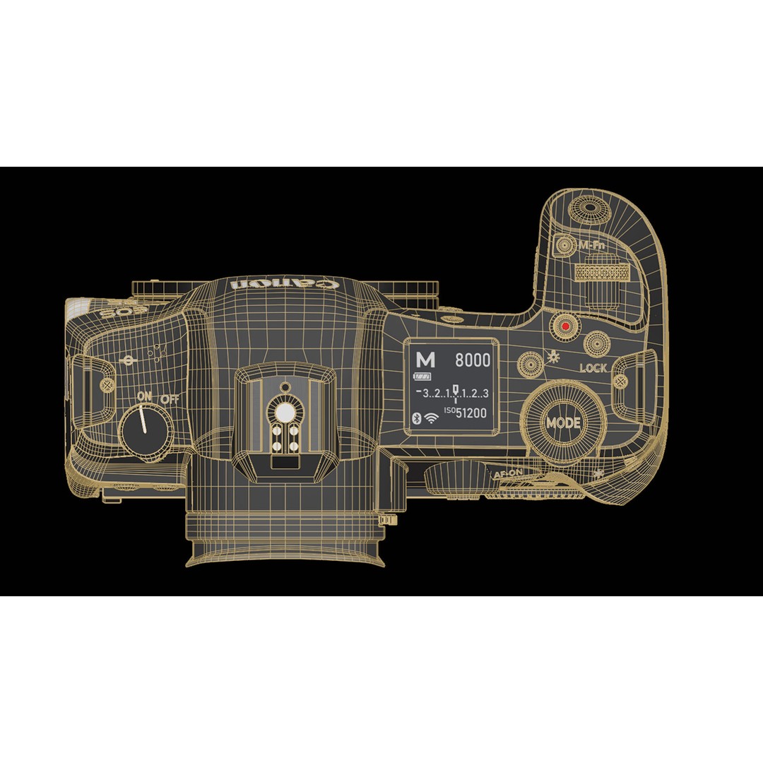Canon EOS R5 3D Model – Low Poly Game-Ready Camera, FBX & OBJ - View 34