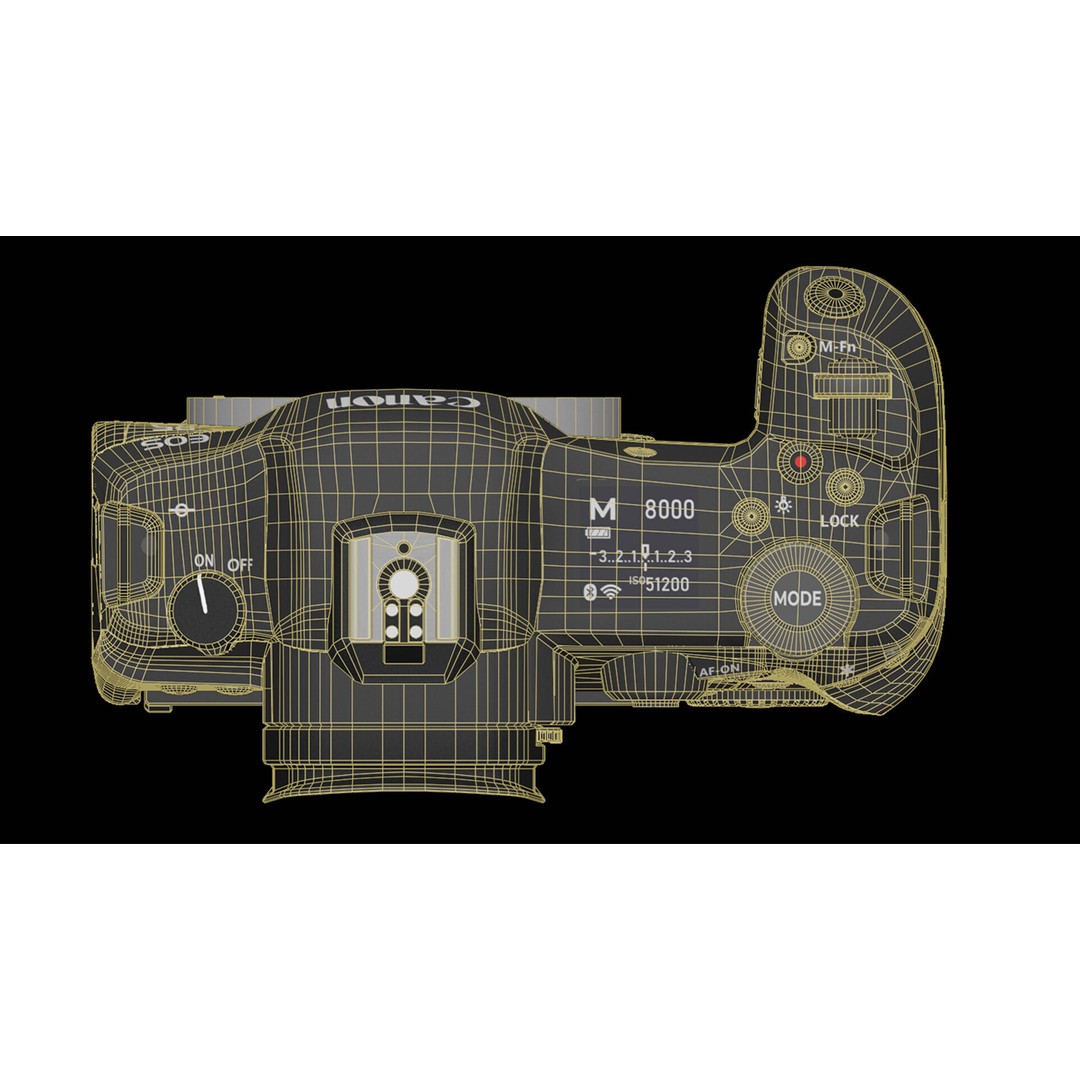 Canon EOS R5 3D Model – Low Poly Game-Ready Camera, FBX & OBJ - View 35