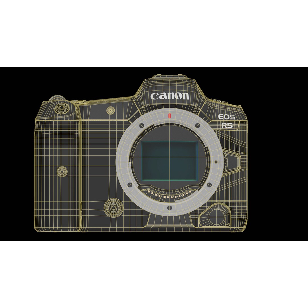 Canon EOS R5 3D Model – Low Poly Game-Ready Camera, FBX & OBJ - View 39