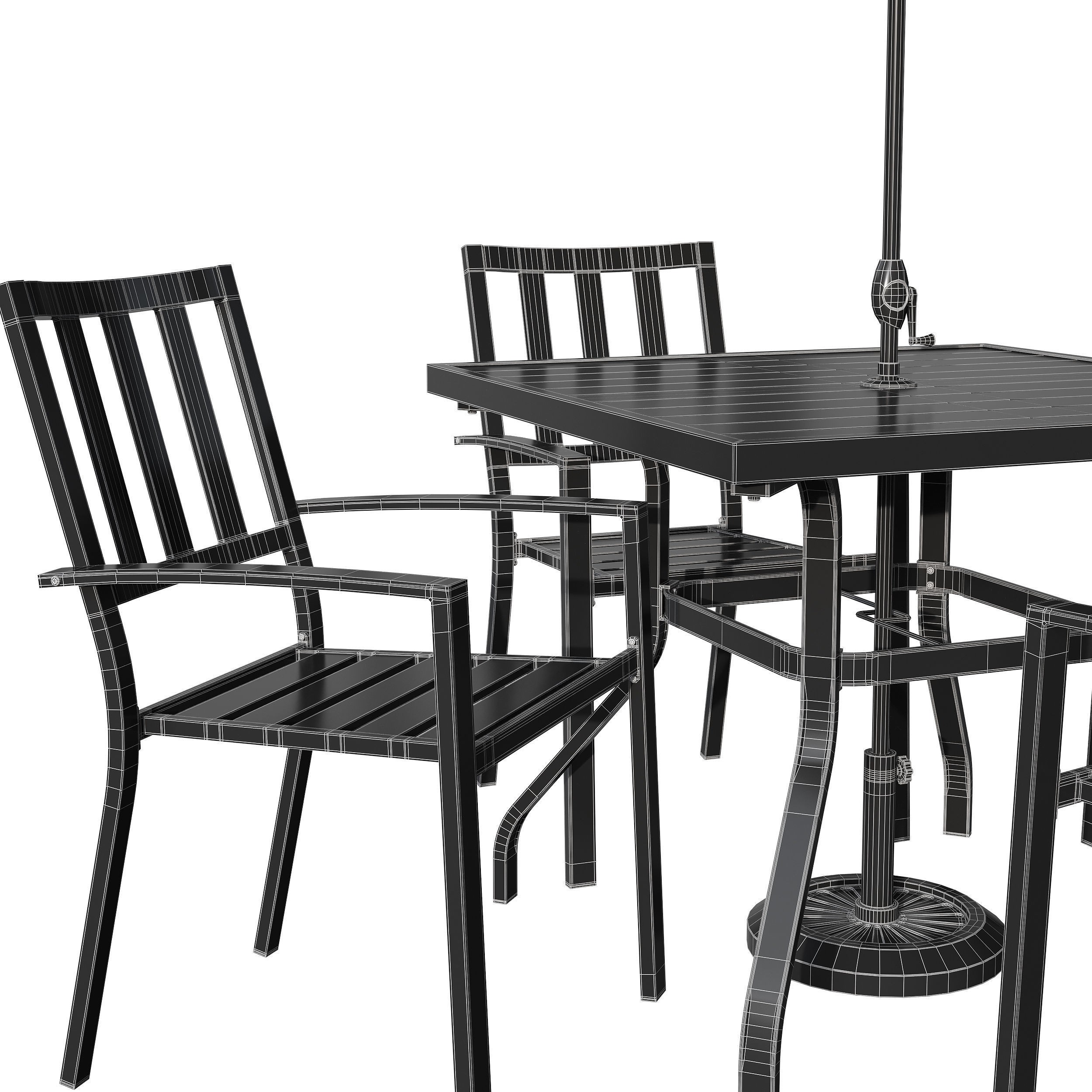Castanon Rectangular Dining Set - Game-Ready 3D Model