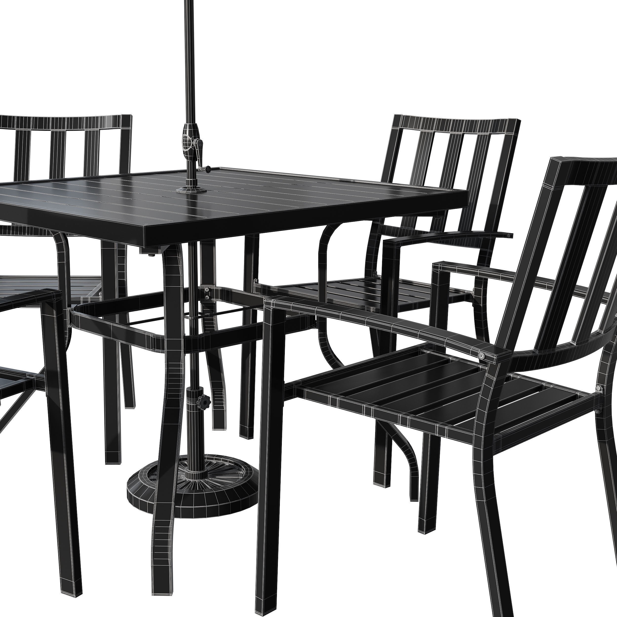 Castanon Rectangular Dining Set - Game-Ready 3D Model - View 10