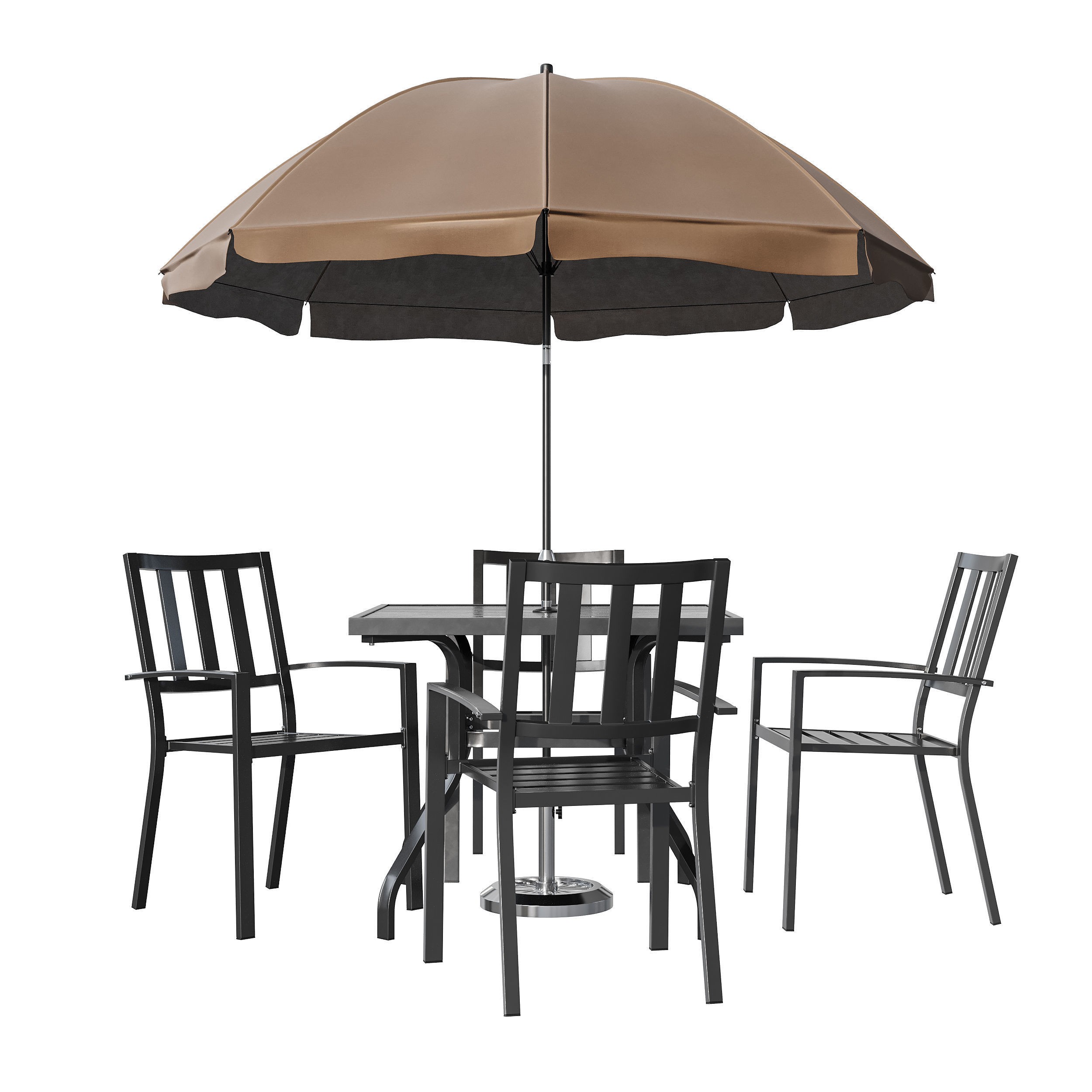 Castanon Rectangular Dining Set - Game-Ready 3D Model - View 4