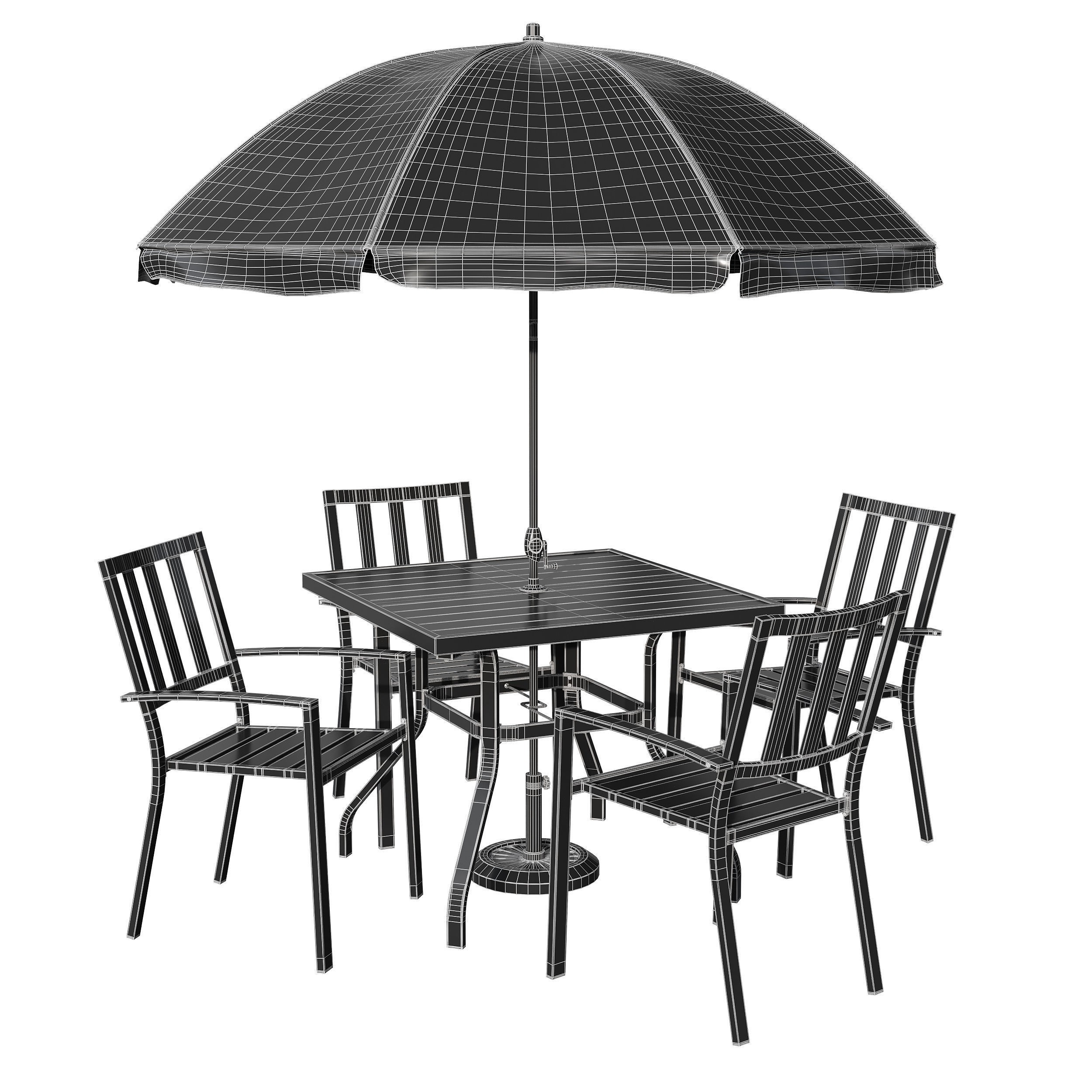 Castanon Rectangular Dining Set - Game-Ready 3D Model - View 8