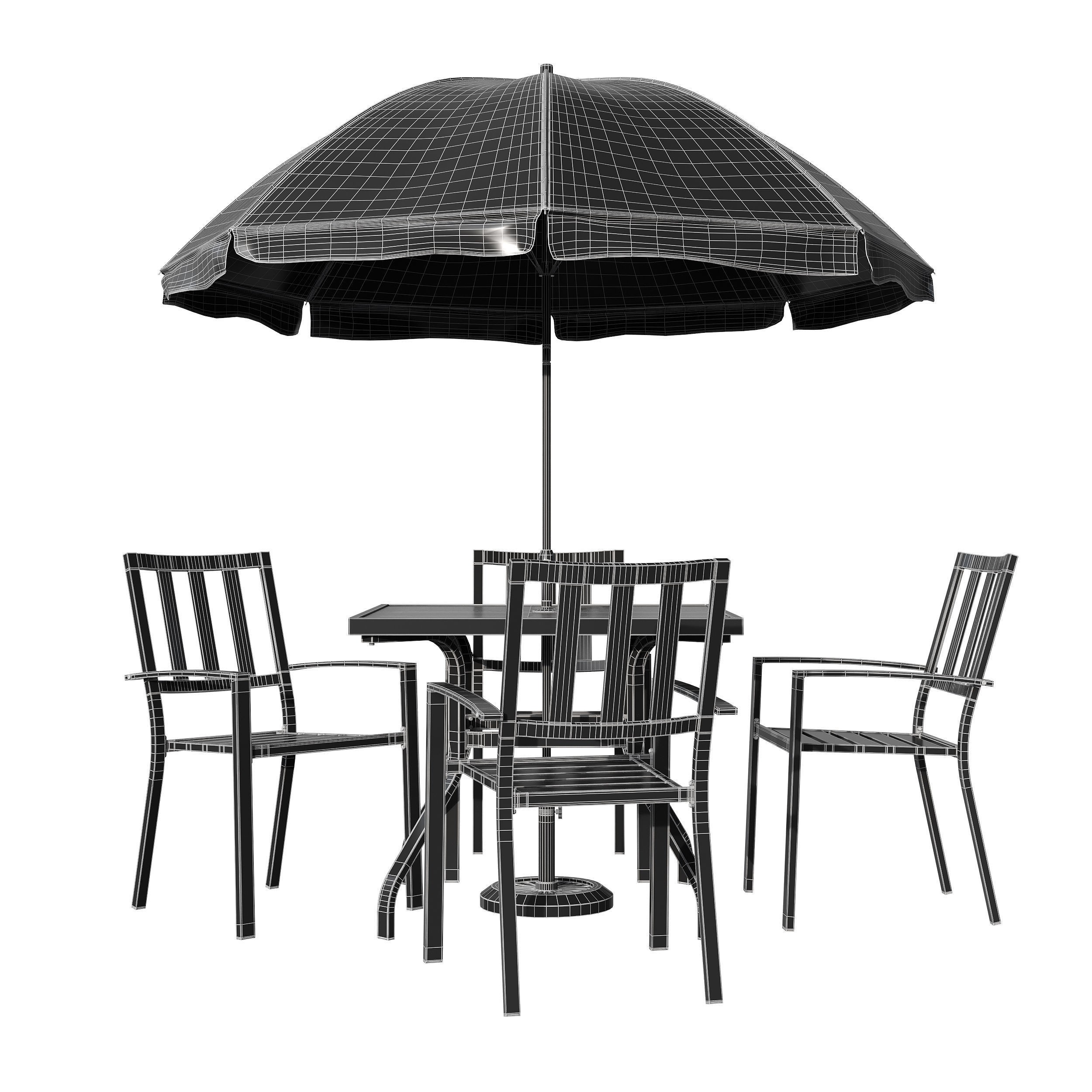 Castanon Rectangular Dining Set - Game-Ready 3D Model - View 9