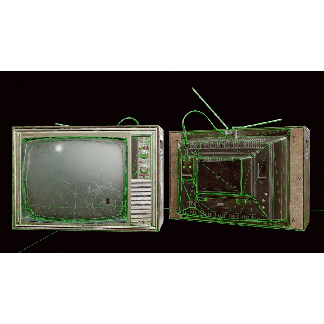 Old Retro TV 3D Model – Low Poly Vintage Electronics, FBX