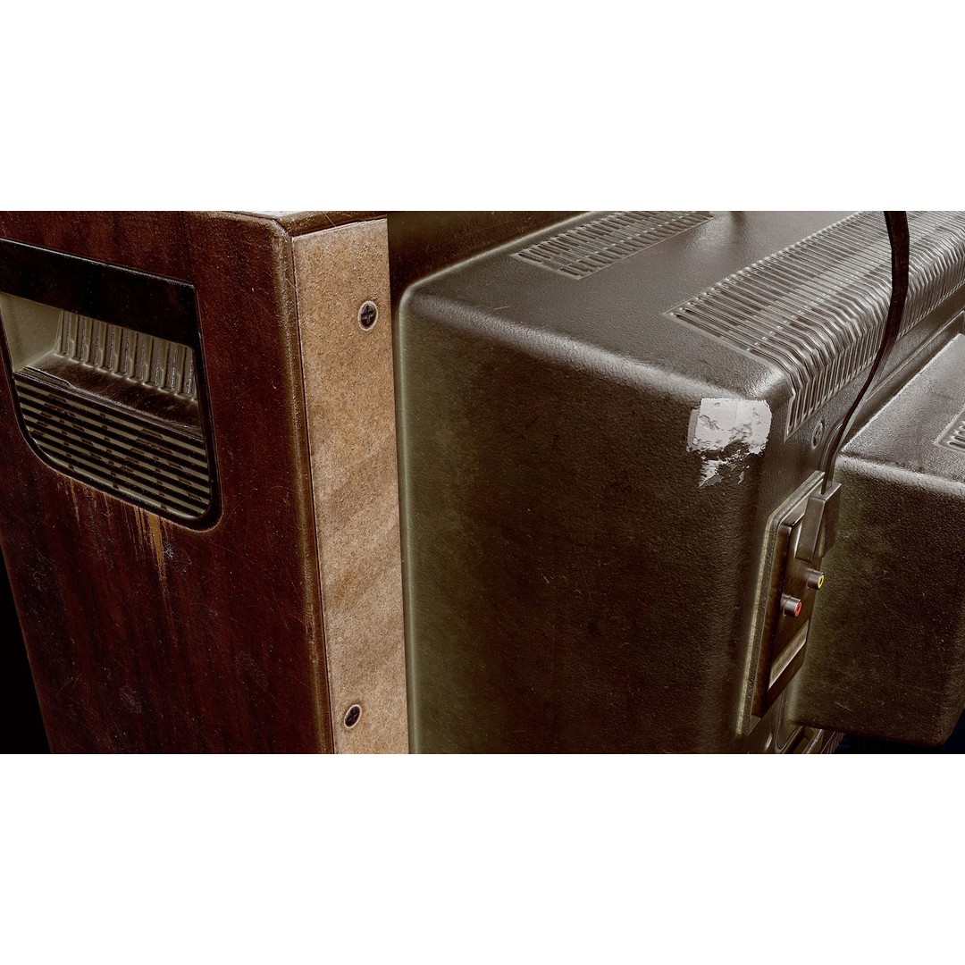 Old Retro TV 3D Model – Low Poly Vintage Electronics, FBX - View 11