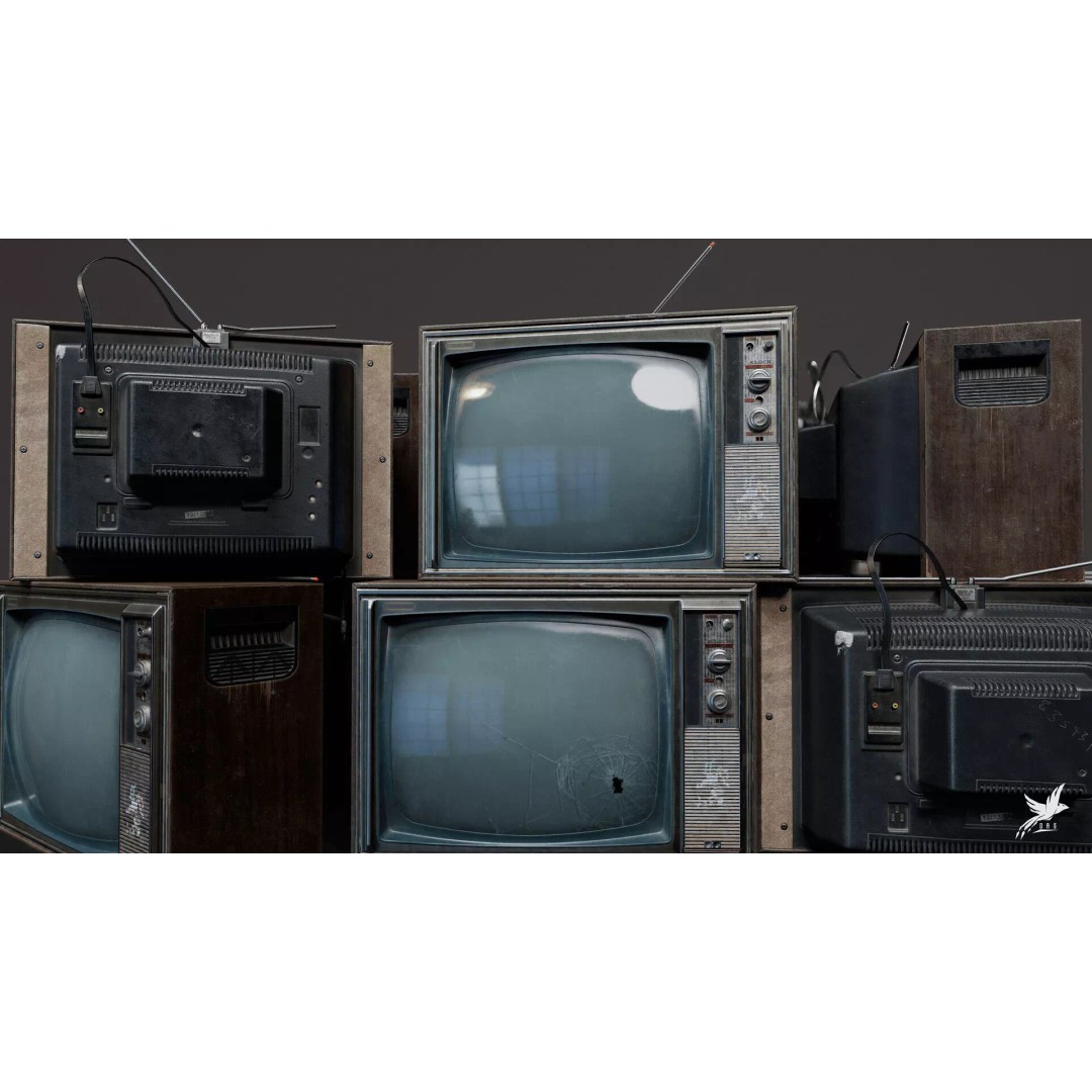 Old Retro TV 3D Model – Low Poly Vintage Electronics, FBX - View 2