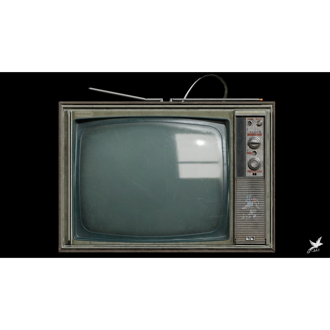 Old Retro TV 3D Model – Low Poly Vintage Electronics, FBX - View 3