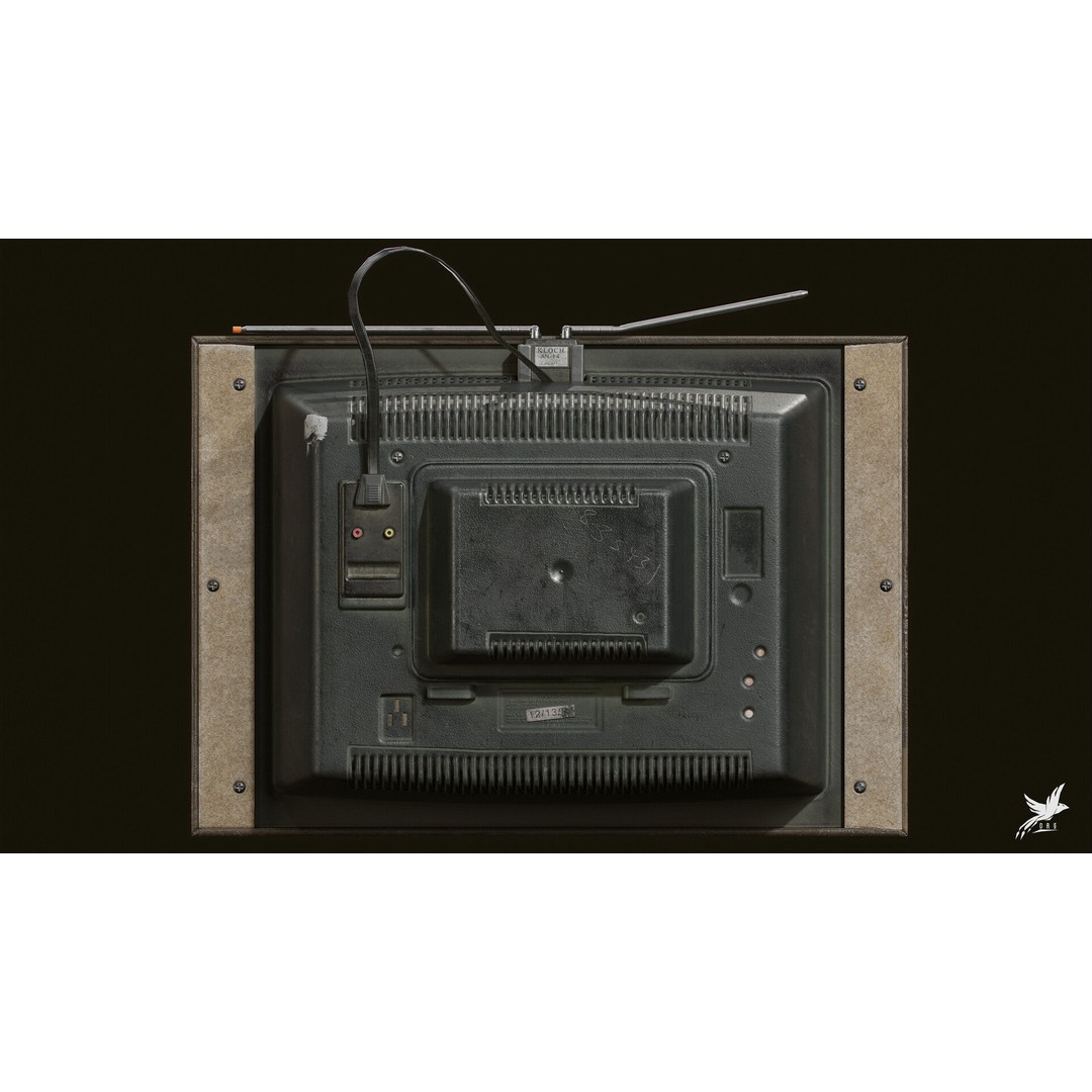 Old Retro TV 3D Model – Low Poly Vintage Electronics, FBX - View 4