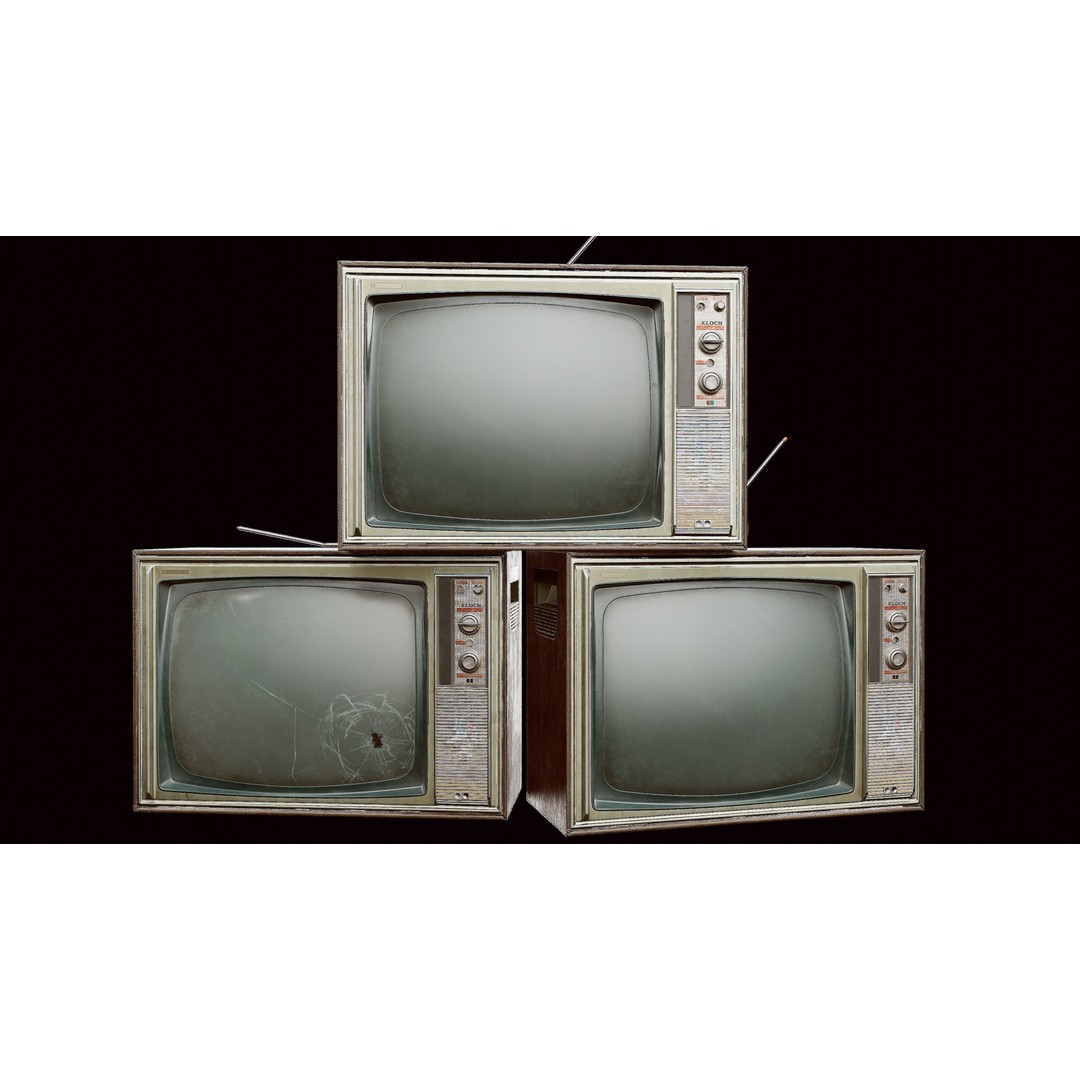 Old Retro TV 3D Model – Low Poly Vintage Electronics, FBX - View 7