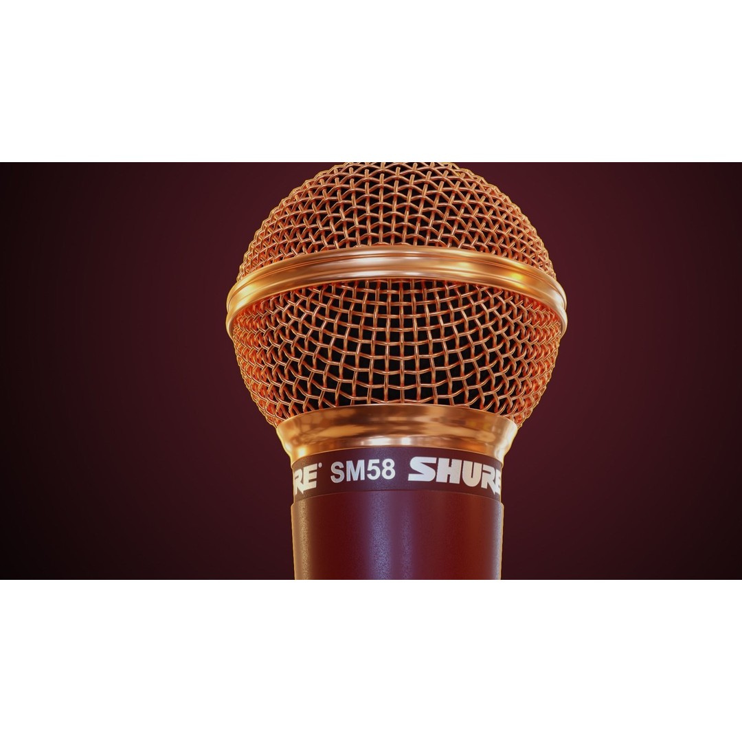 Shure SM58 3D Model – Low Poly Dynamic Microphone with PBR Textures