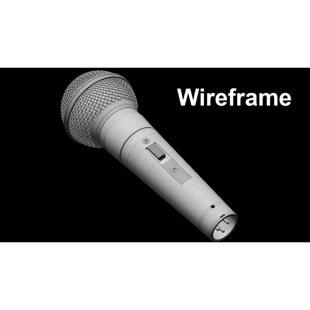 Shure SM58 3D Model – Low Poly Dynamic Microphone with PBR Textures - View 11