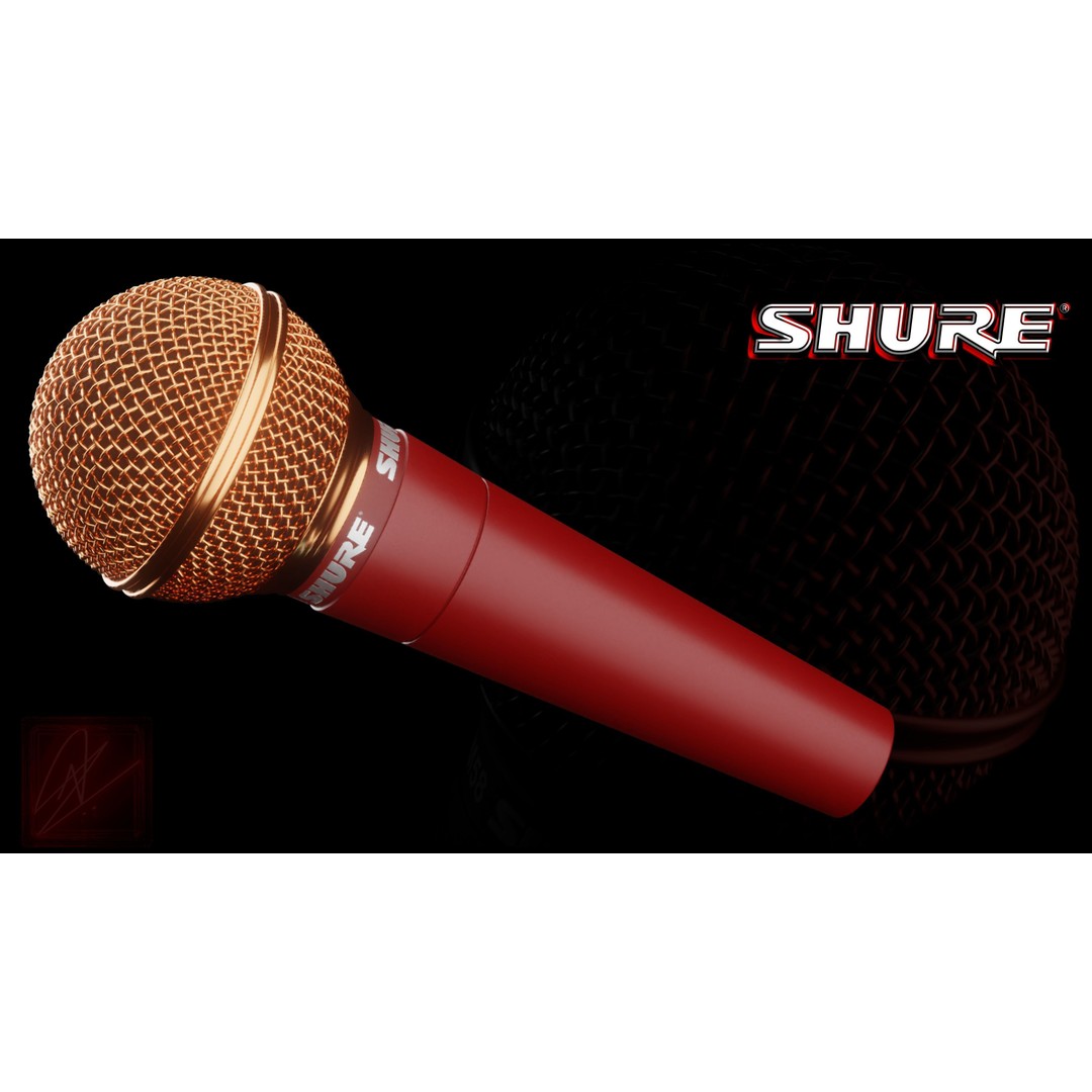 Shure SM58 3D Model – Low Poly Dynamic Microphone with PBR Textures - View 7