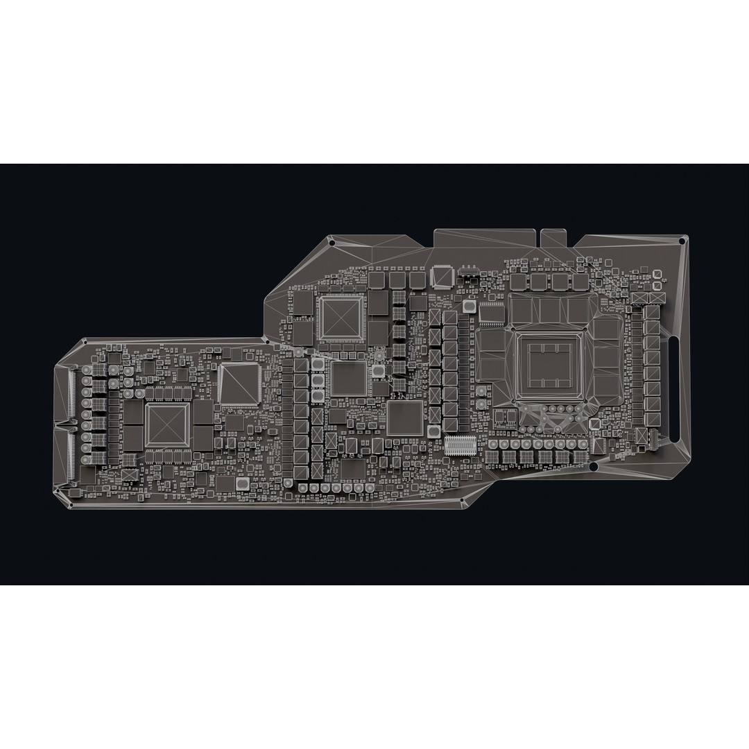 Electron Circuit Board Chip 3D Model – Detailed PBR Asset, FBX