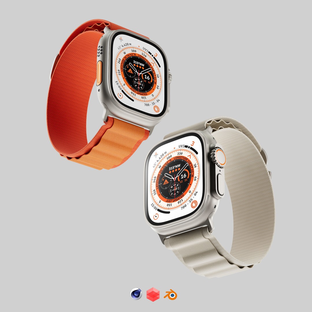 Apple Watch Ultra 3D Model – High Quality PBR, Blender, FBX, OBJ - View 3