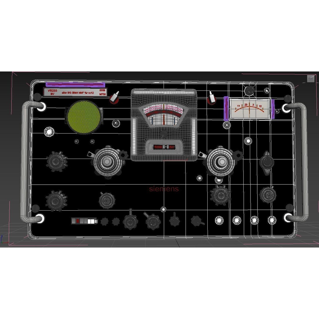 Complete Control Panel 3D Model – Vintage Electronics Pack, FBX, OBJ - View 20