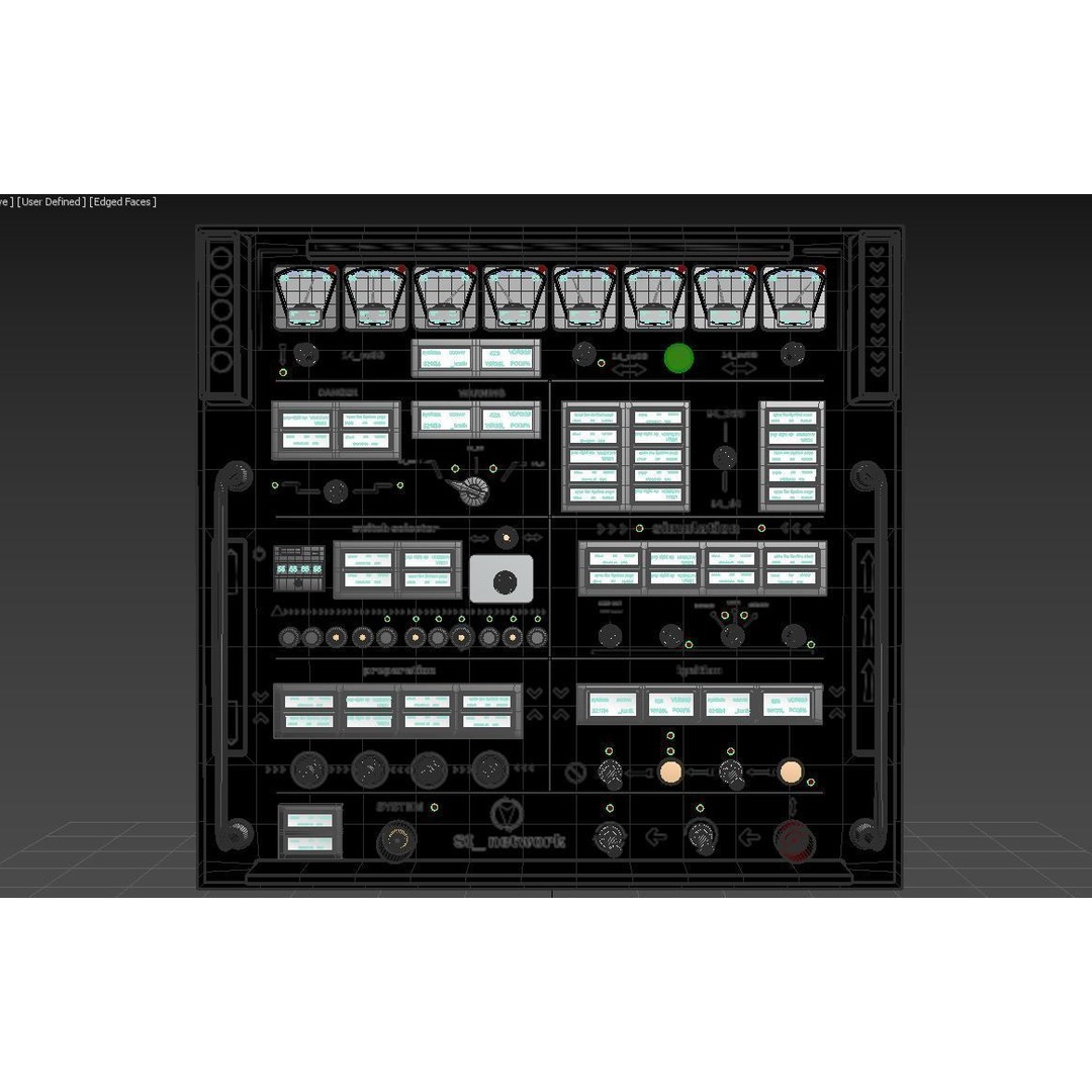 Complete Control Panel 3D Model – Vintage Electronics Pack, FBX, OBJ - View 22