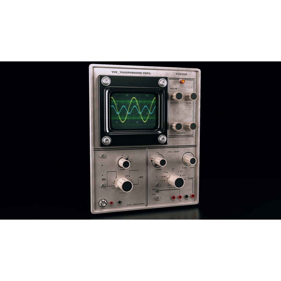 Complete Control Panel 3D Model – Vintage Electronics Pack, FBX, OBJ - View 7