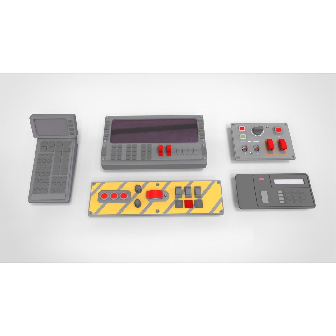 Dashboard Control Panel 3D Model – Detailed Interface Design, FBX - View 10