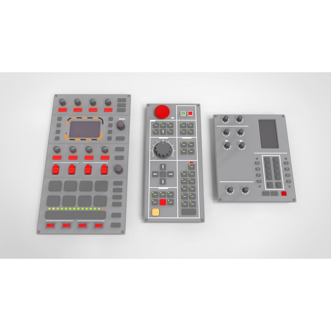 Dashboard Control Panel 3D Model – Detailed Interface Design, FBX - View 12