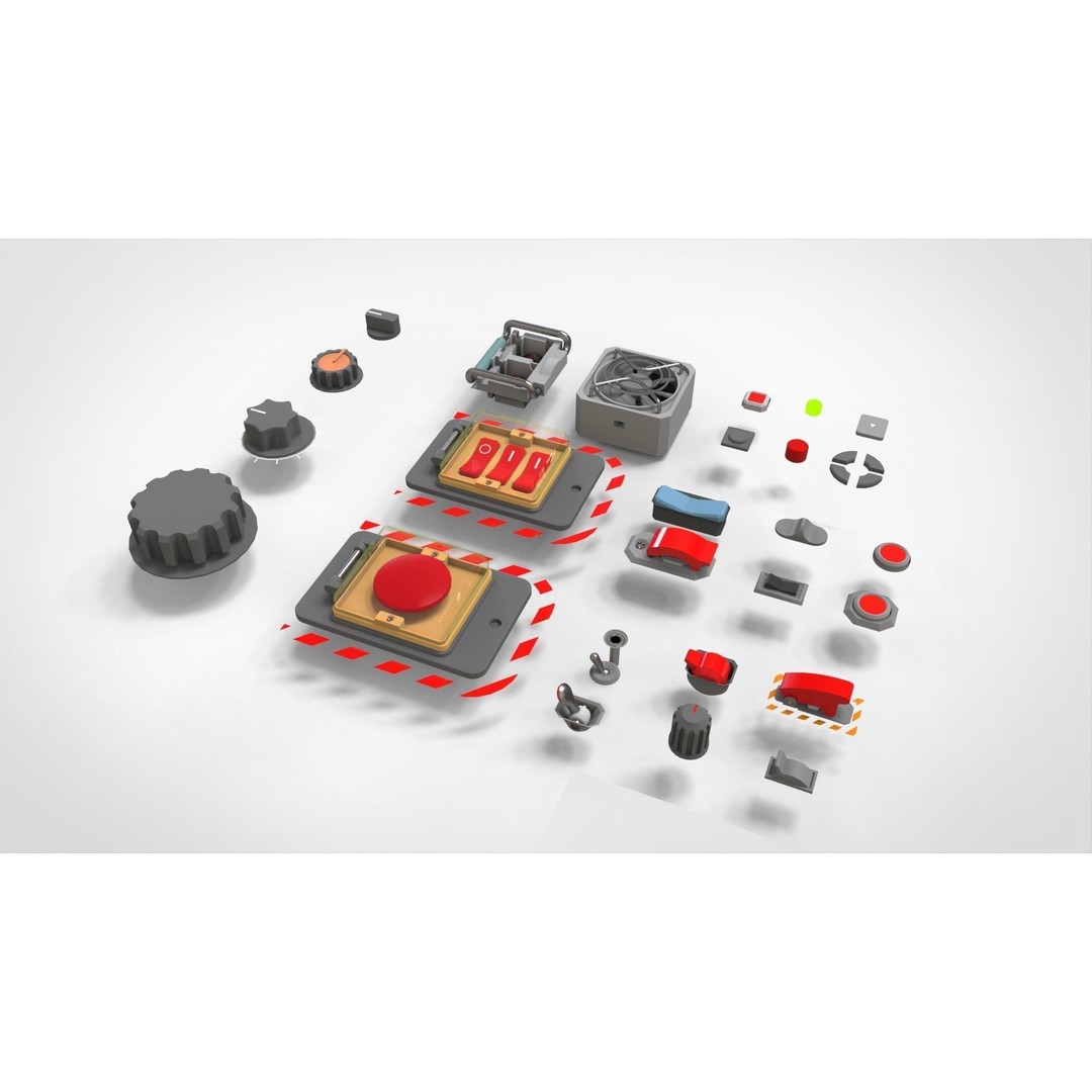 Dashboard Control Panel 3D Model – Detailed Interface Design, FBX - View 13