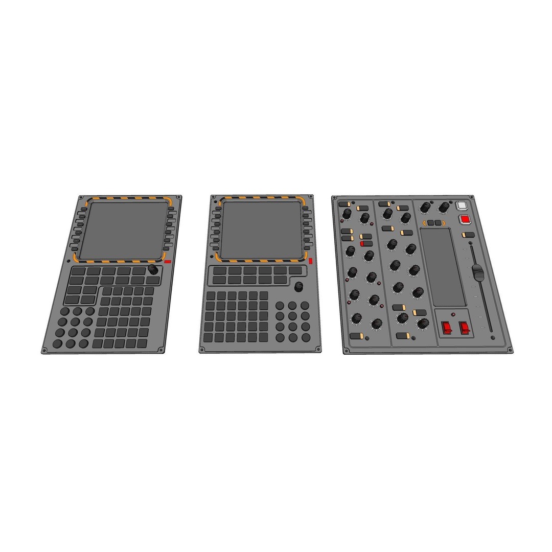 Dashboard Control Panel 3D Model – Detailed Interface Design, FBX - View 16