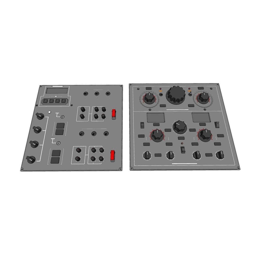Dashboard Control Panel 3D Model – Detailed Interface Design, FBX - View 17