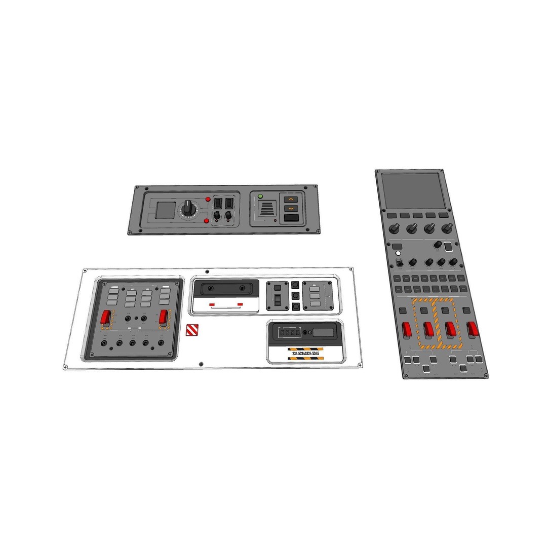 Dashboard Control Panel 3D Model – Detailed Interface Design, FBX - View 19