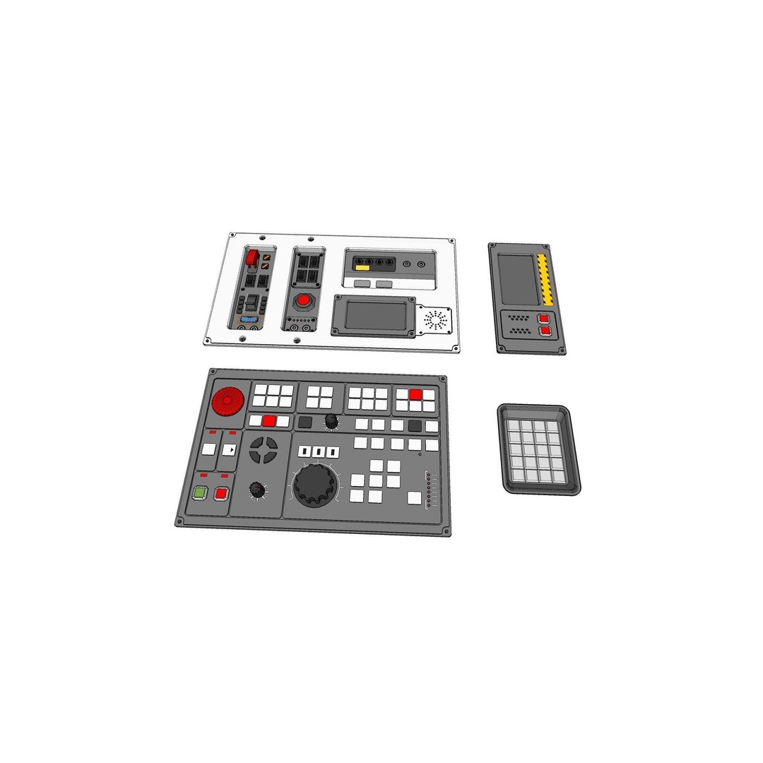 Dashboard Control Panel 3D Model – Detailed Interface Design, FBX - View 21