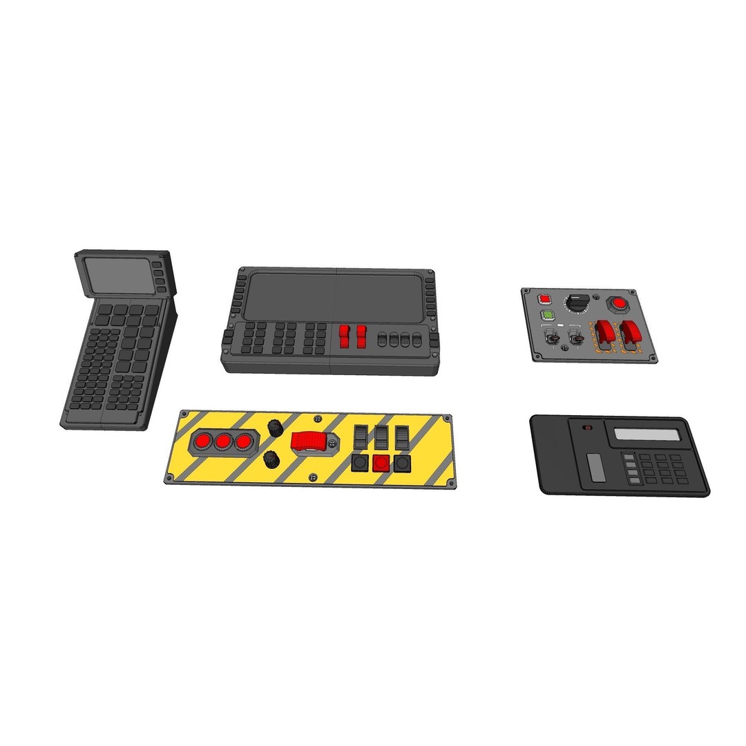 Dashboard Control Panel 3D Model – Detailed Interface Design, FBX - View 22