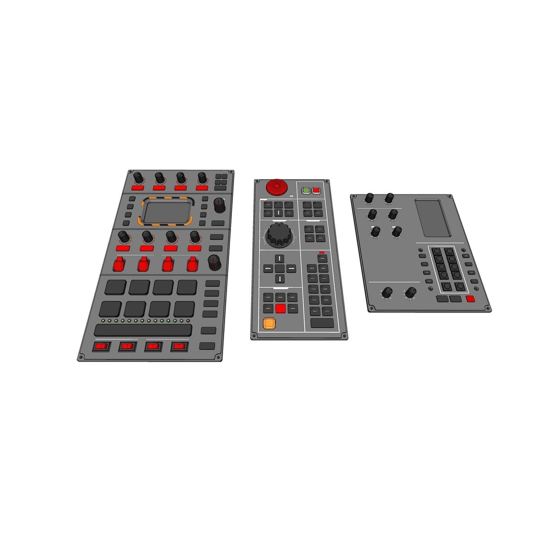 Dashboard Control Panel 3D Model – Detailed Interface Design, FBX - View 24