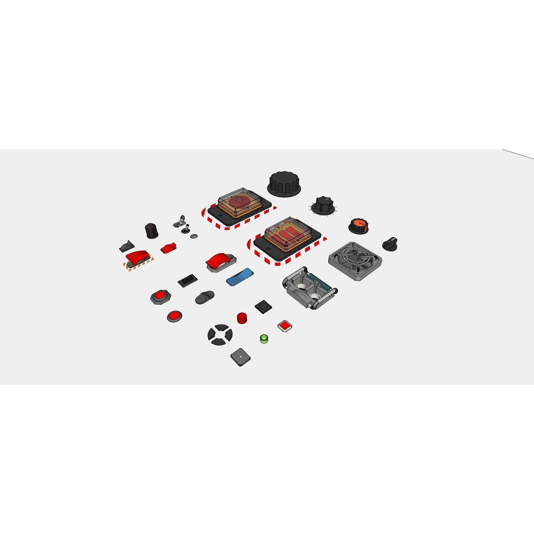 Dashboard Control Panel 3D Model – Detailed Interface Design, FBX - View 25