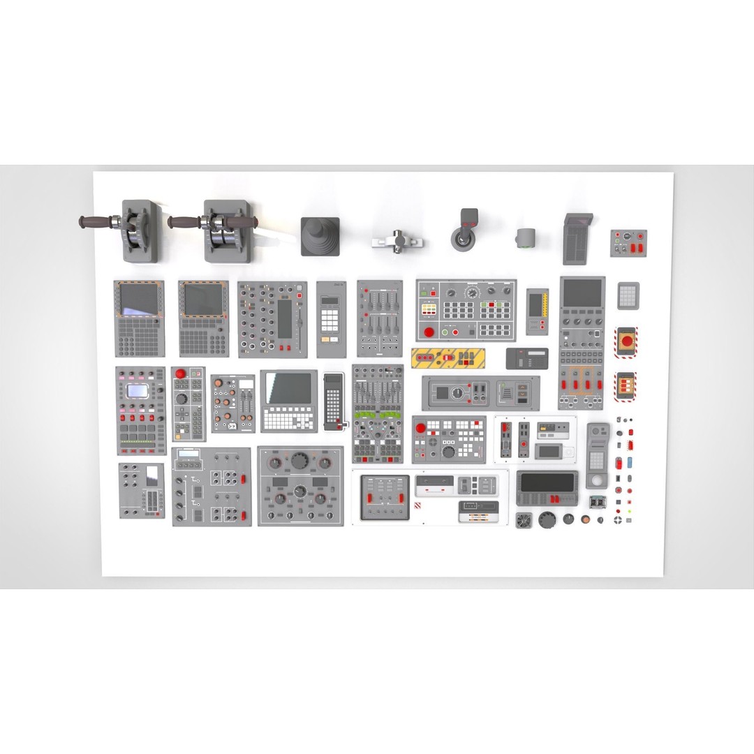 Dashboard Control Panel 3D Model – Detailed Interface Design, FBX - View 3