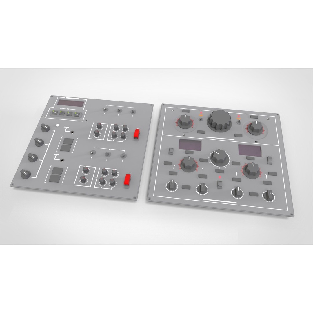 Dashboard Control Panel 3D Model – Detailed Interface Design, FBX - View 5