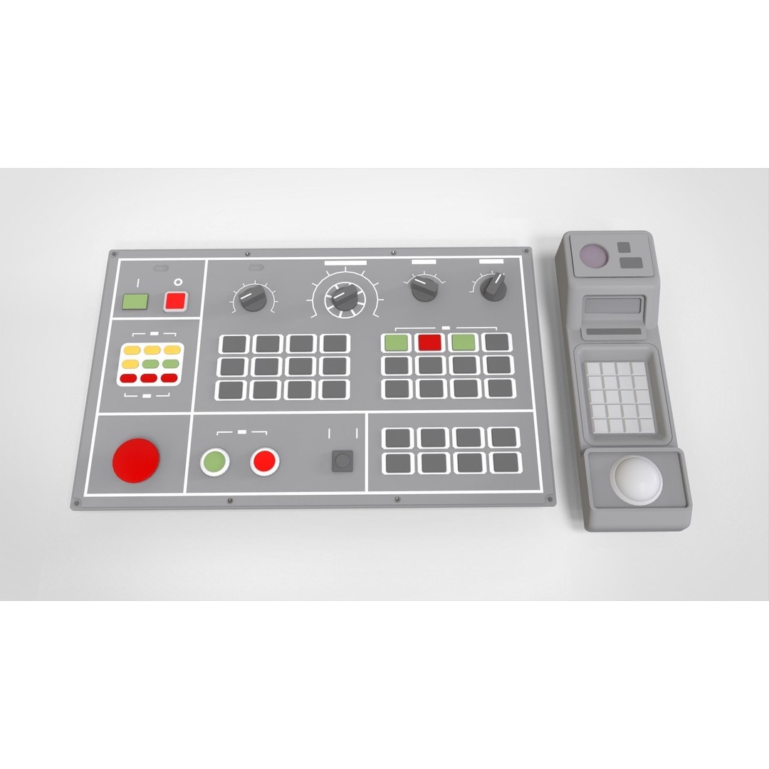 Dashboard Control Panel 3D Model – Detailed Interface Design, FBX - View 8