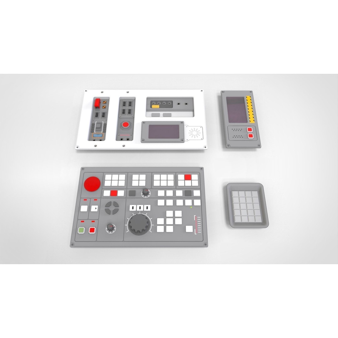 Dashboard Control Panel 3D Model – Detailed Interface Design, FBX - View 9