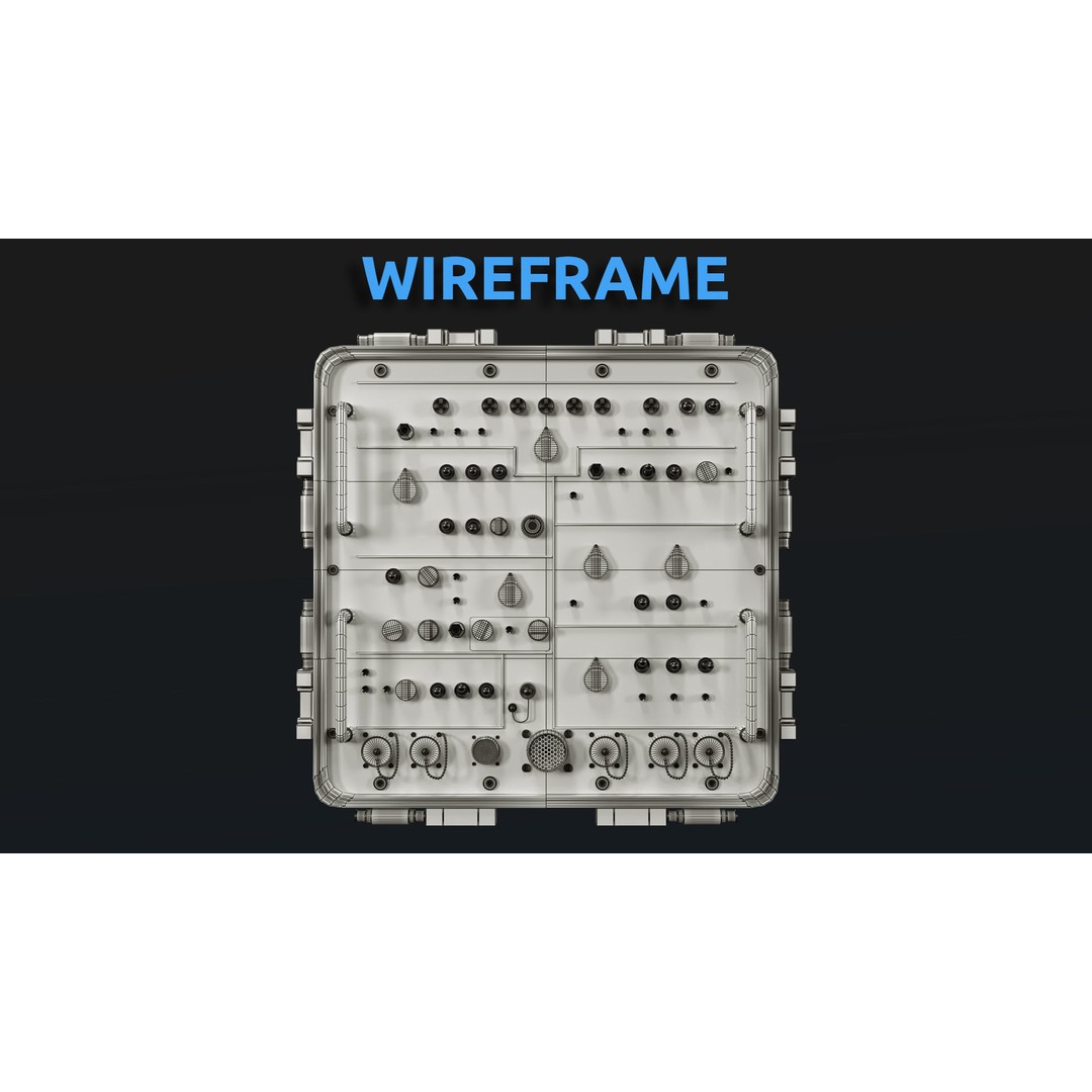 Control Panel 3D Model – Vintage Electronics with PBR Textures, FBX, OBJ - View 12