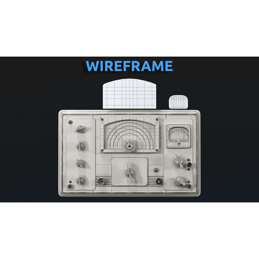 Control Panel 3D Model – Vintage Electronics with PBR Textures, FBX, OBJ - View 6