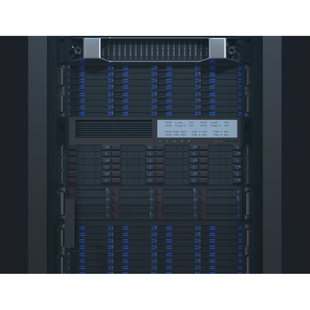 Modular Server Rack 3D Model – Low Poly PBR Asset for Games - View 10