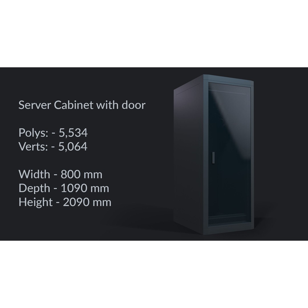 Modular Server Rack 3D Model – Low Poly PBR Asset for Games - View 12