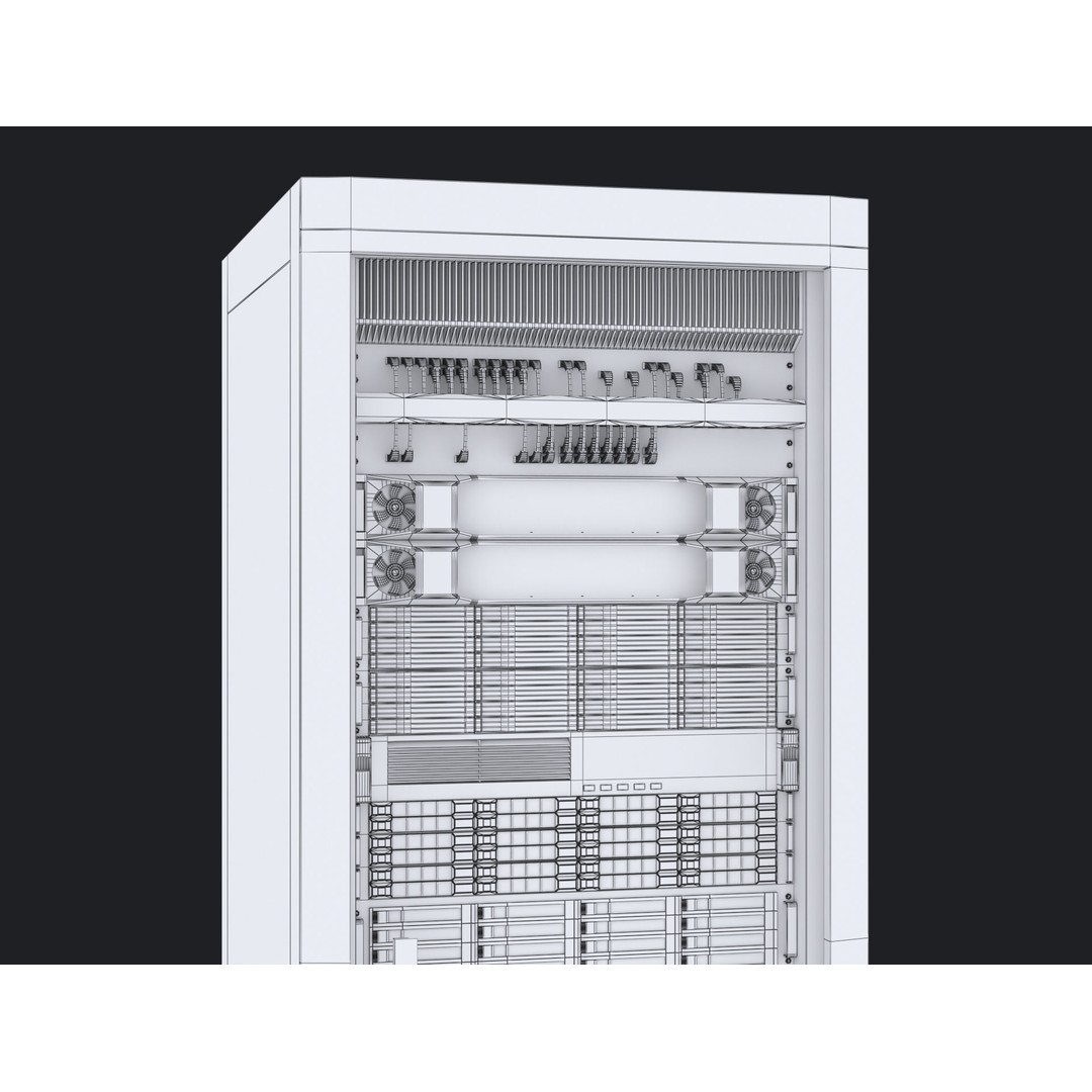 Modular Server Rack 3D Model – Low Poly PBR Asset for Games - View 14
