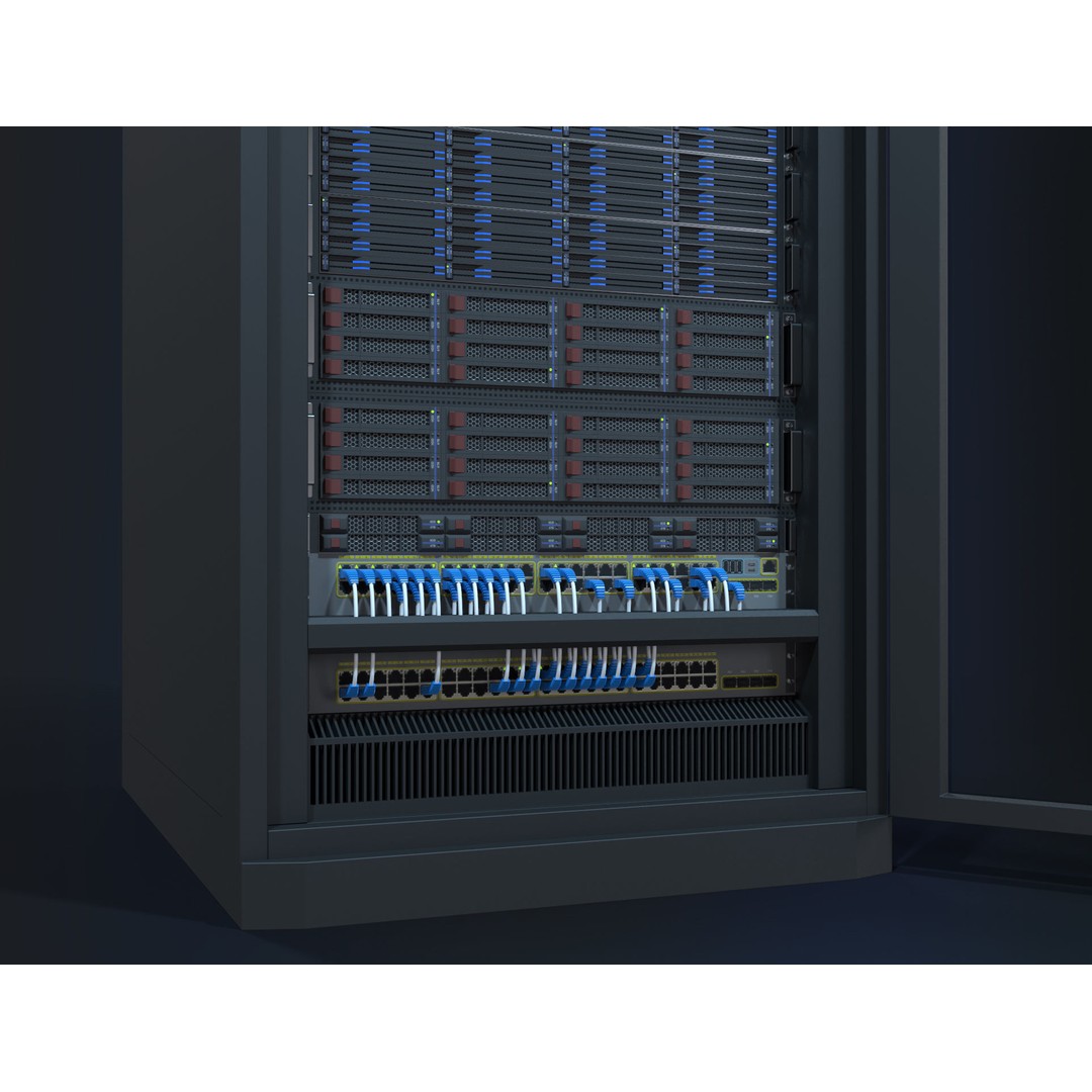 Modular Server Rack 3D Model – Low Poly PBR Asset for Games - View 7