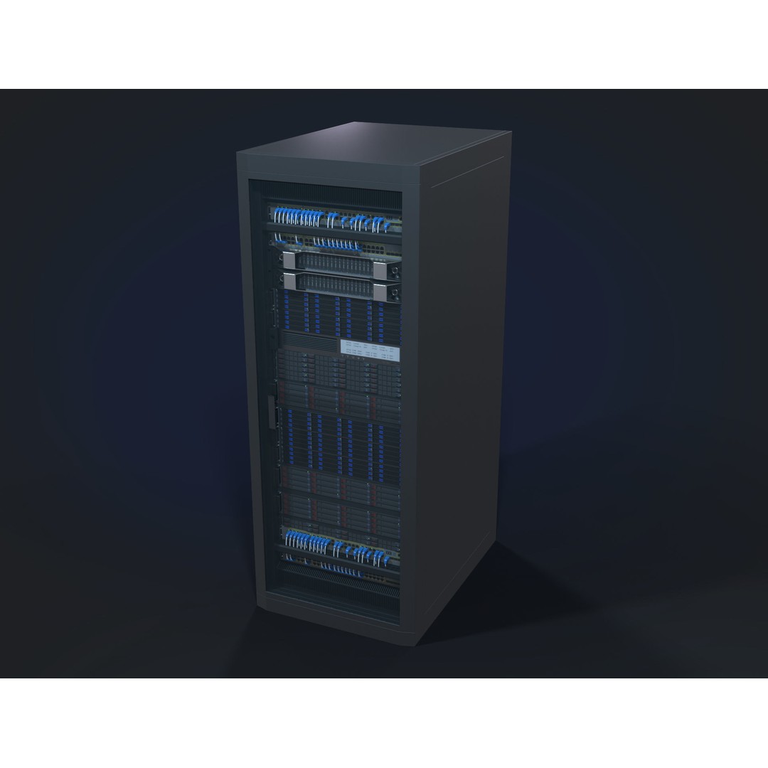 Modular Server Rack 3D Model – Low Poly PBR Asset for Games - View 8