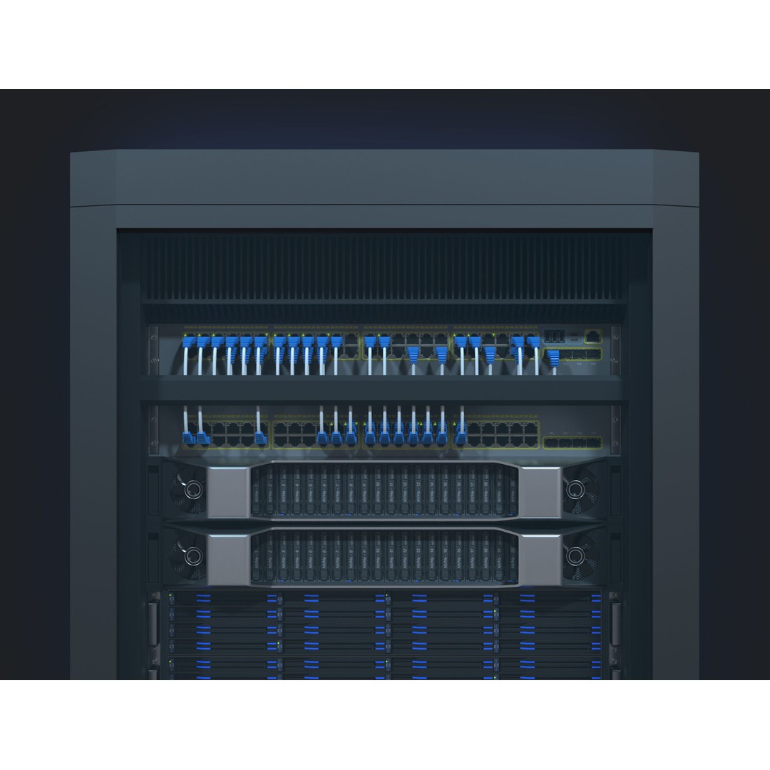 Modular Server Rack 3D Model – Low Poly PBR Asset for Games - View 9