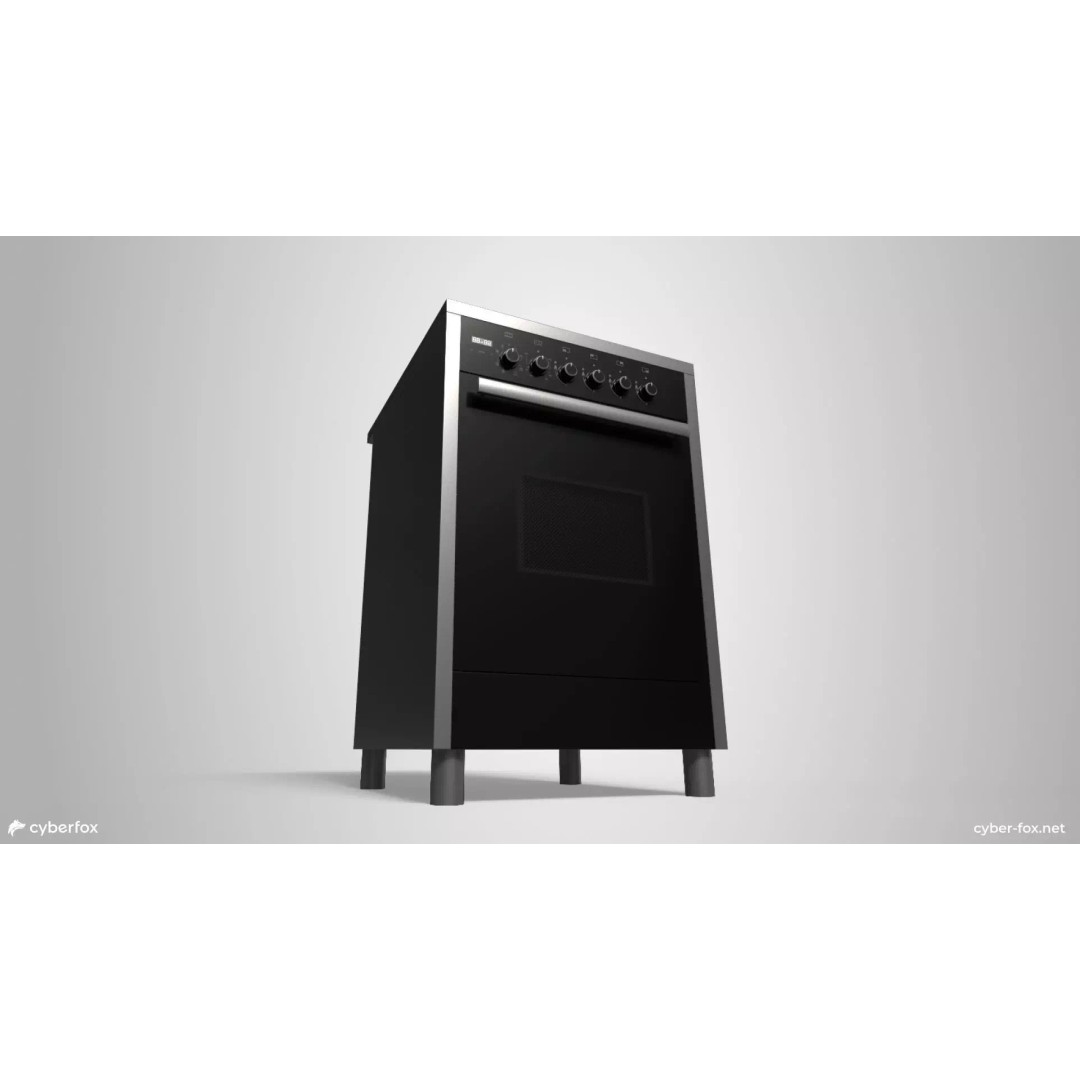 Stainless Steel Gas Stove 3D Model – Low Poly Game Asset, FBX - View 2