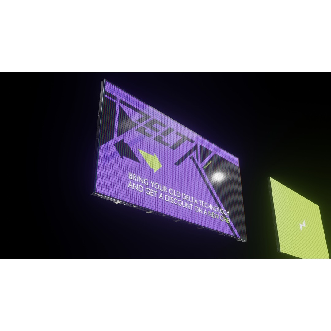 Modular TV Screen 3D Model – Low Poly Game Asset, PBR Textures, Blender - View 3