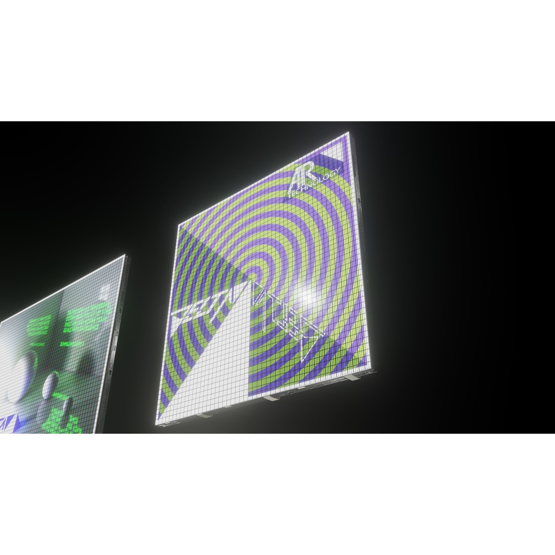 Modular TV Screen 3D Model – Low Poly Game Asset, PBR Textures, Blender - View 7