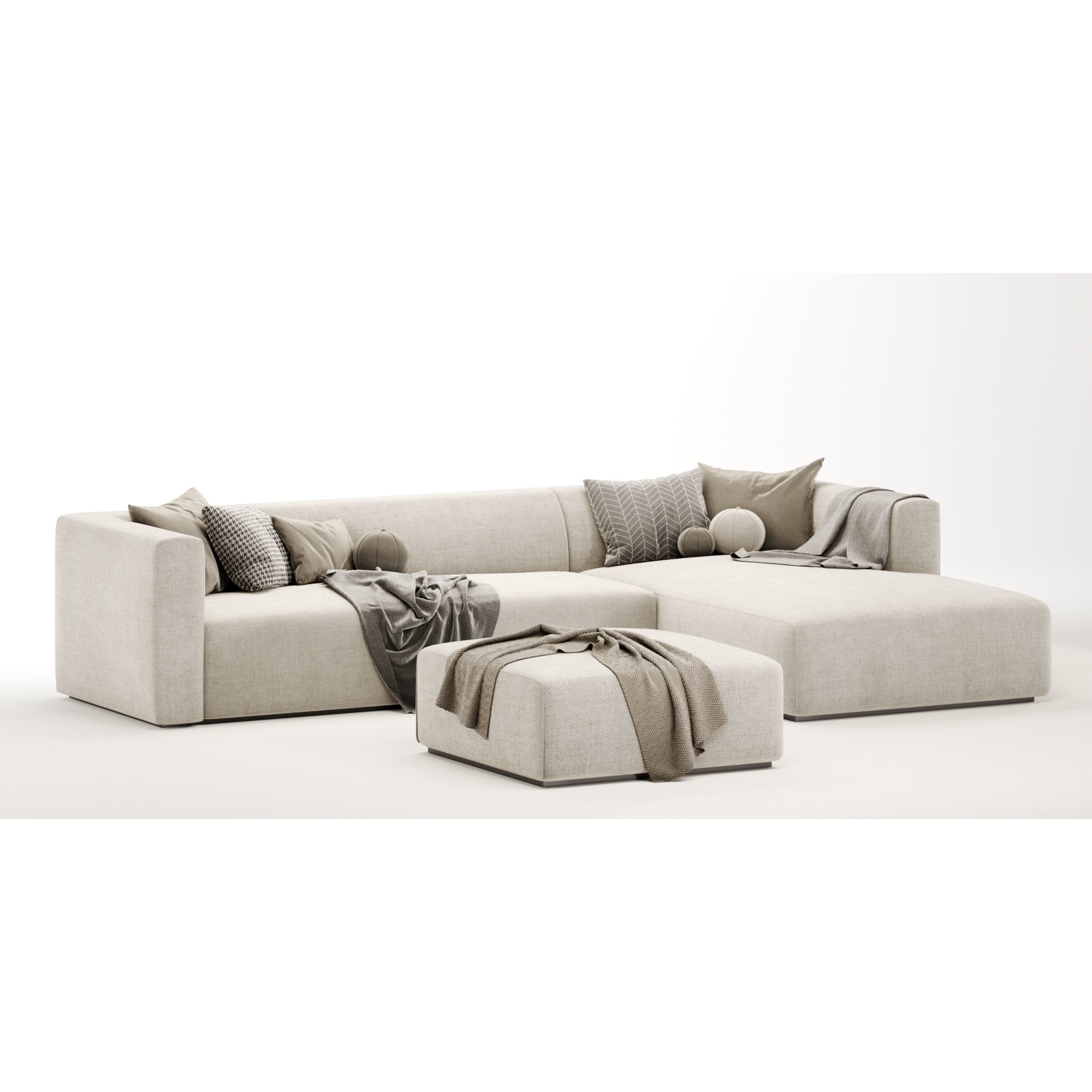 Match Sofa Set 02 - Game-Ready 3D Model - View 5