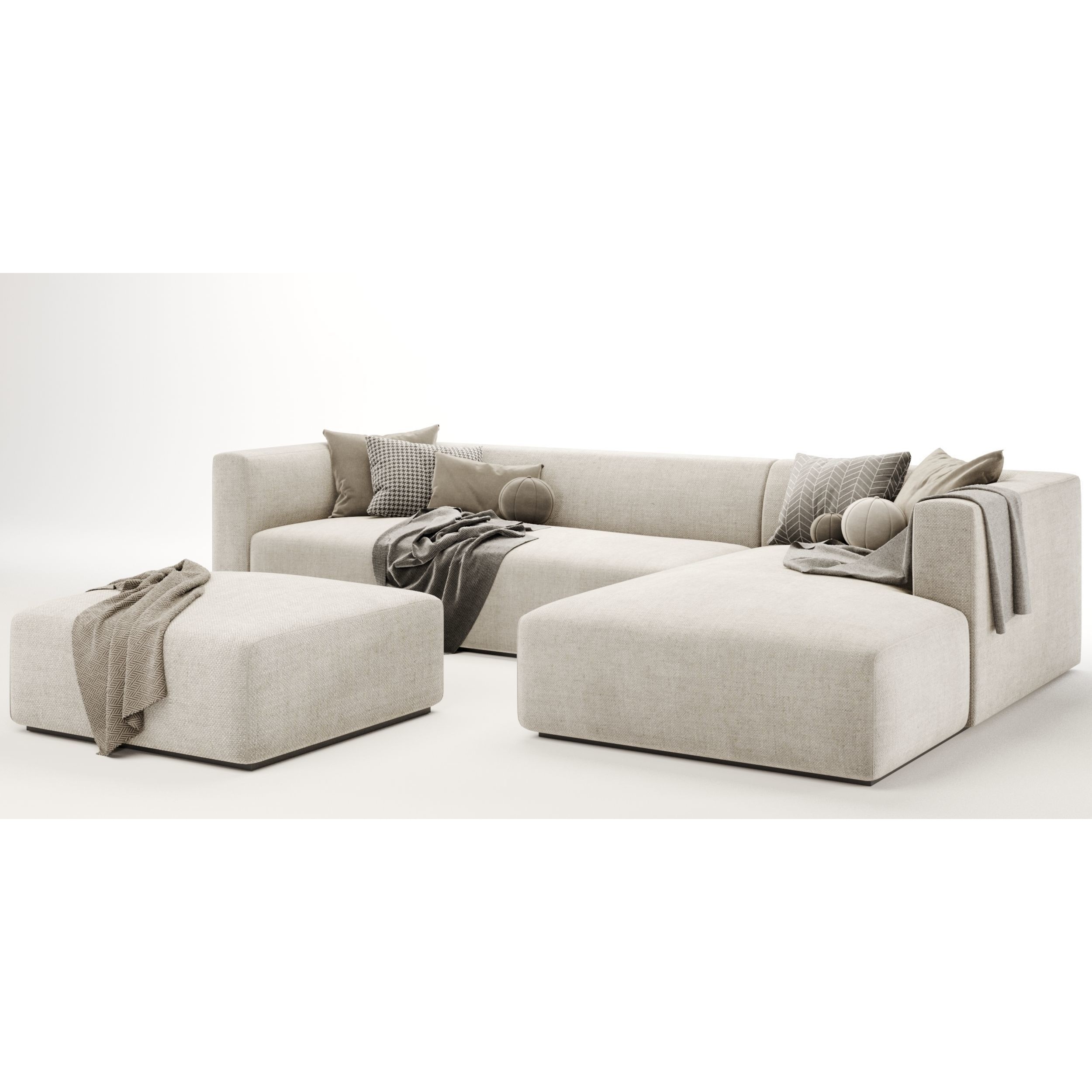 Match Sofa Set 02 - Game-Ready 3D Model - View 6
